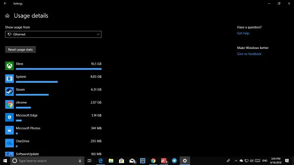 How to set Data Limit for Wireless and Ethernet Adapter on Windows 10