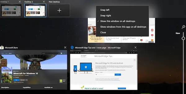 Show windows from this app on all desktops