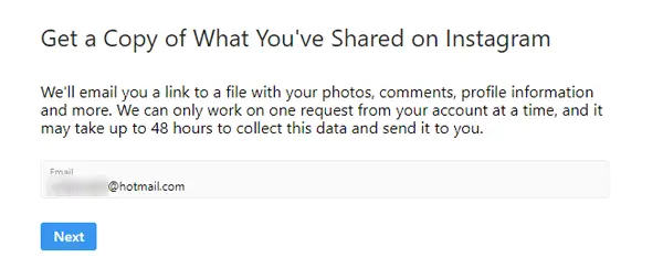 download Instagram data