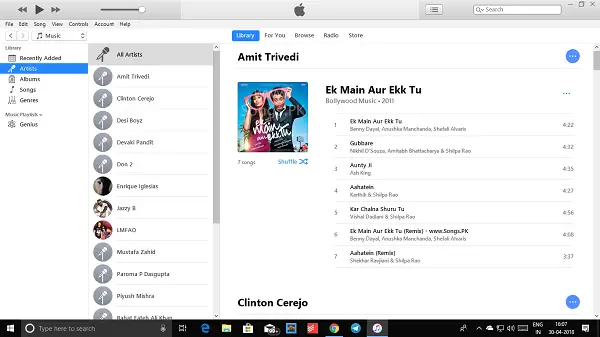 iTunes app from Microsoft Store for Windows 10