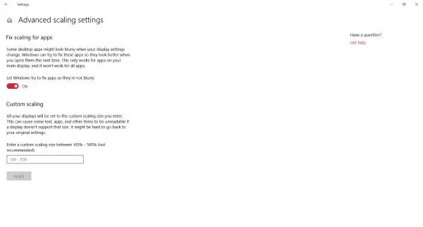 Fix Blurry apps fonts automatically using Windows Display Settings - 50