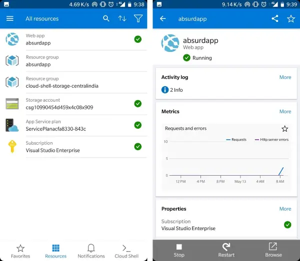  Azure Mobile app for Android & iOS