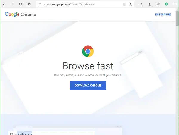 下载 Google Chrome 离线安装程序设置