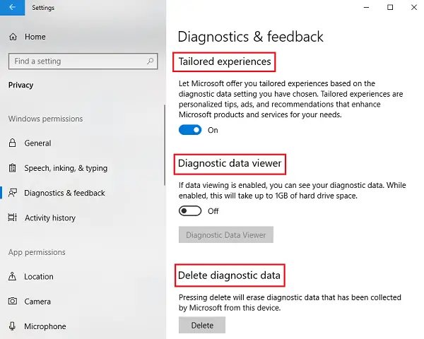 Manage Windows Privacy Permissions on Windows 10