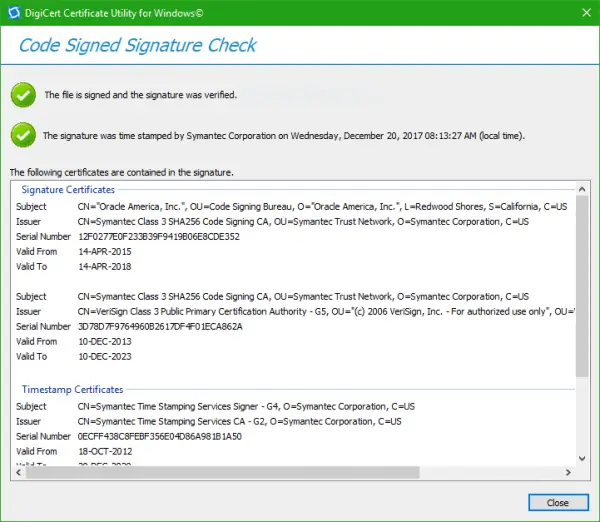 check Digital Signature for a Program in Windows