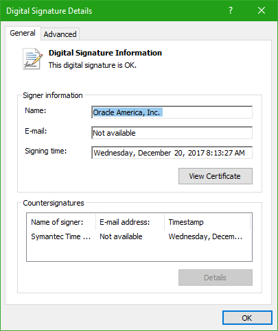 Check the Digital Signature of Avast or AVG setup file