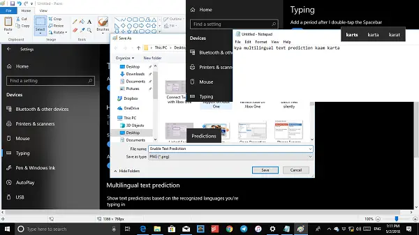 Hardware Keyboard Text Predictions in Windows 10