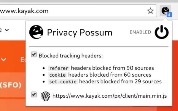 Privacy Possum for Firefox & Chrome
