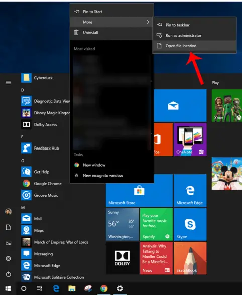 Rename Start Menu items in Windows 10