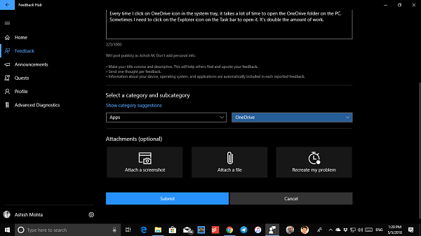 Feedback Hub windows 10