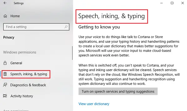 Speech, inking, and typing