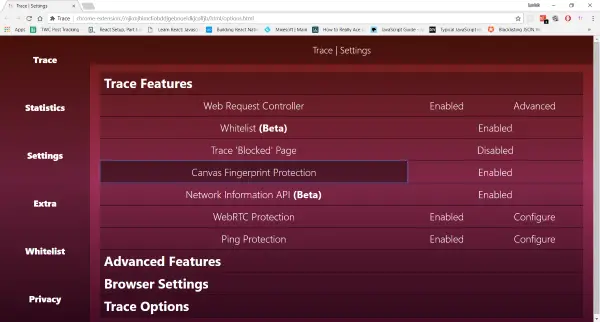 Trace offers excellent Tracking protection for Chrome and Firefox - 48