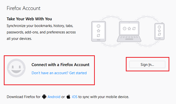 Using Firefox sync across different platforms