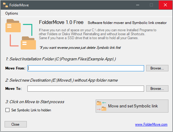 Move Games & Program folders using FolderMove