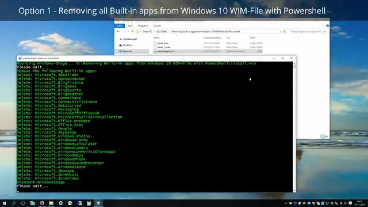 Remove built-in Windows 10 apps for all users using PowerShell Script
