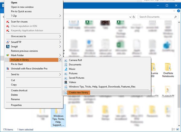 Add or Remove folders in Windows Library