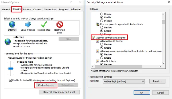 How to use ActiveX Controls for Internet Explorer 11