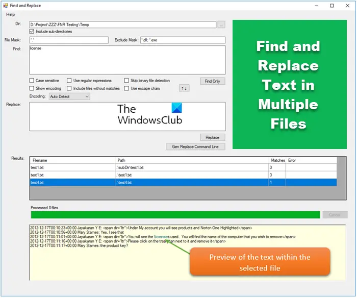 Find and Replace Text in Multiple Files