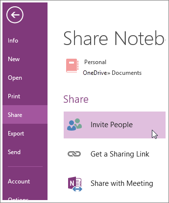 Share OneNote notes during a meeting
