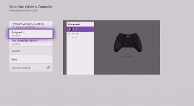 How to assign an account to an Xbox One wireless controller