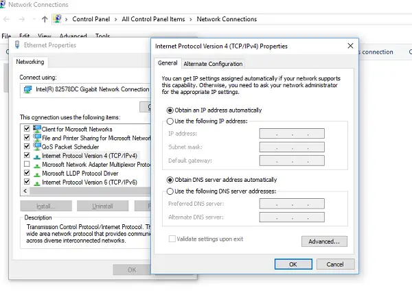 Cannot edit IPv4 properties