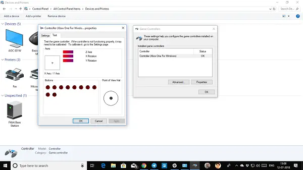 Check Xbox Controller Calibration in Windows 10