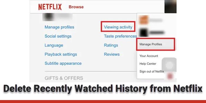 Delete Recently Watched History from Netflix