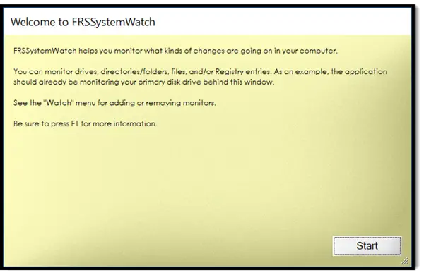 Track changes to Files, Drives, Registry using FRSSystemWatch for Windows