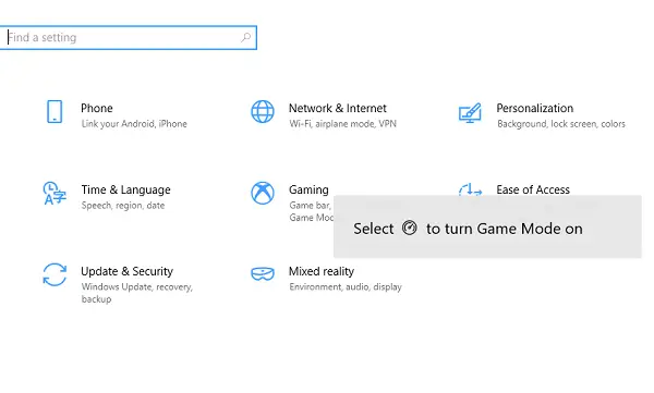 Game Mode Notifications in Windows 10