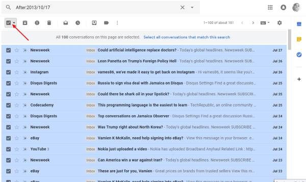 Too many messages to download error message in Gmail - 56