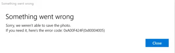 Fix Windows 10 Camera App Error 0xa00f424f 0x80004005