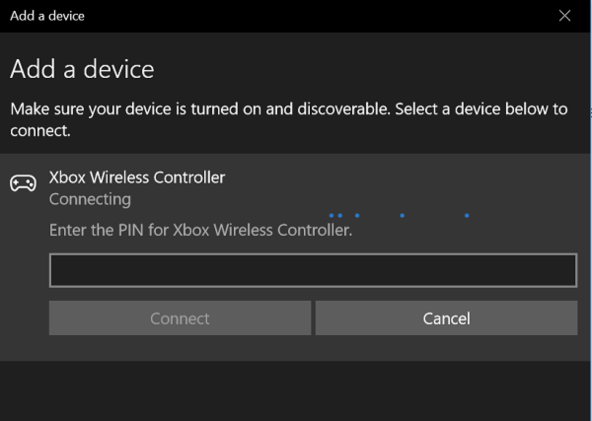 Wireless Xbox One Controller Requires Pin For Windows 10