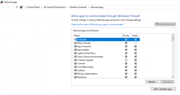 Allow the game executable file via the Firewall