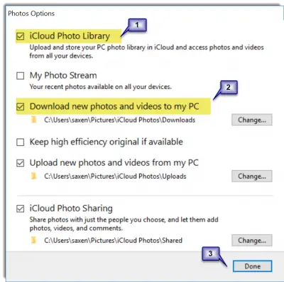 iCloud Photos not downloading to pc