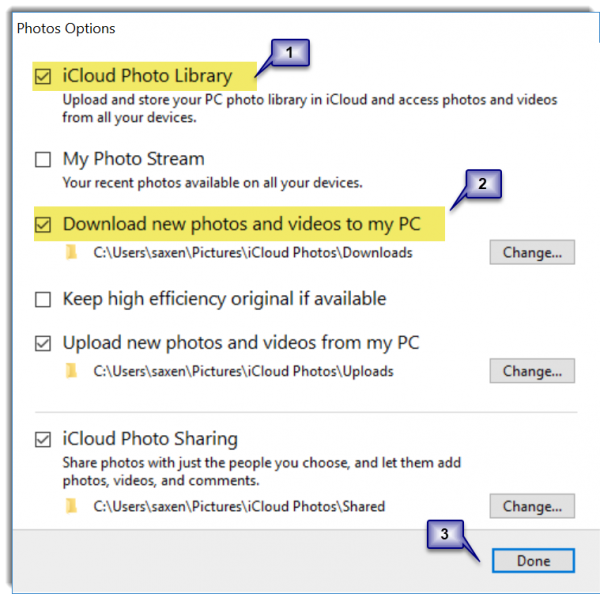 iCloud Photos not downloading, syncing or showing up on Windows