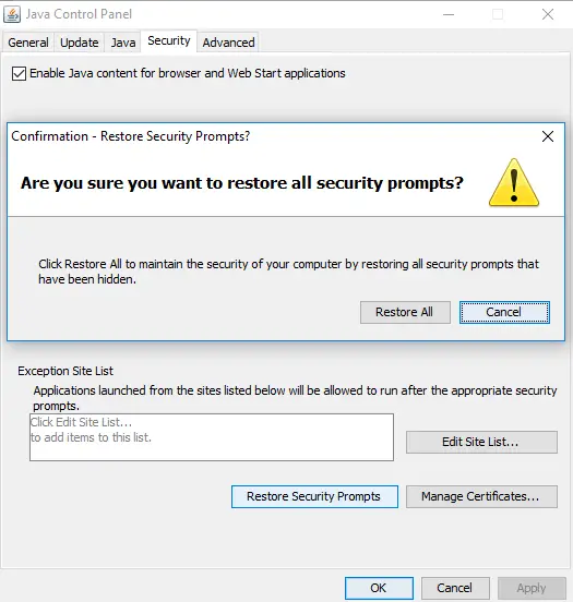 java update windows 10 security