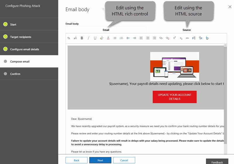 Attack Simulator office 365