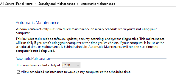 Disable Automatic Maintenance Windows 10
