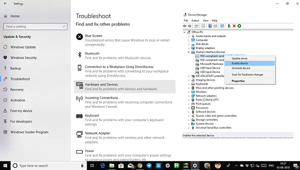 How to reinstall HID Compliant Touch Screen Driver