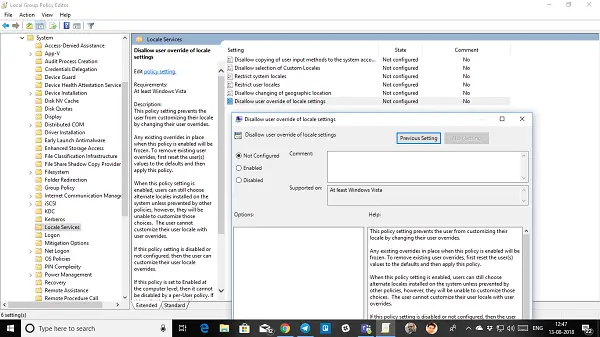 Prevent users from changing time group policy method