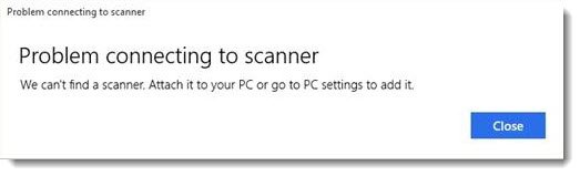 Problem connecting to scanner