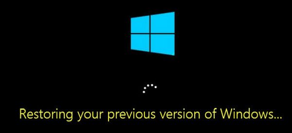 Restoring your previous version of Windows