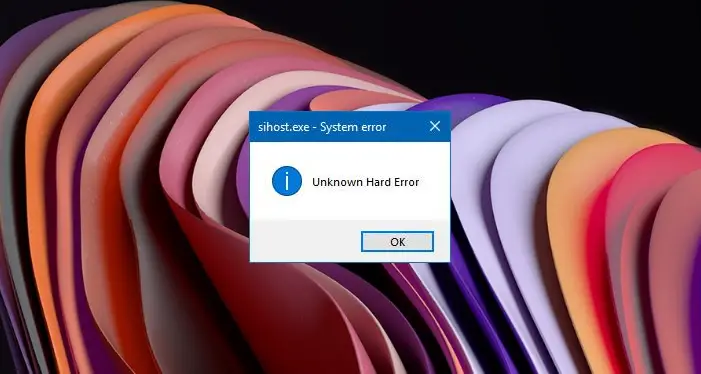 Unknown Hard Error in Windows