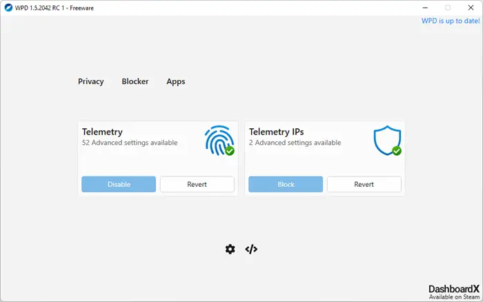 WPD Privacy Dashboard for Windows