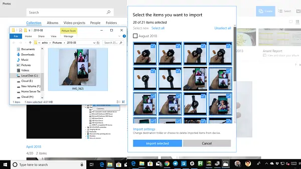 Windows 10 Photos App Import