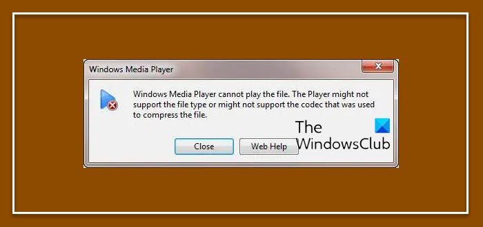 Windows Media Player cannot play the file