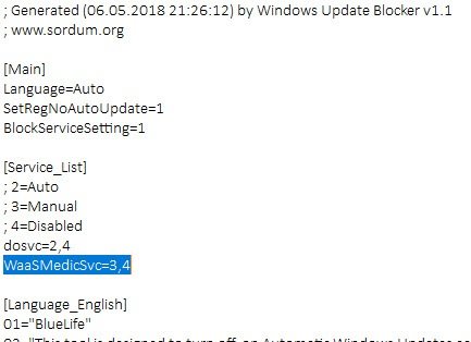 Windows update blocker