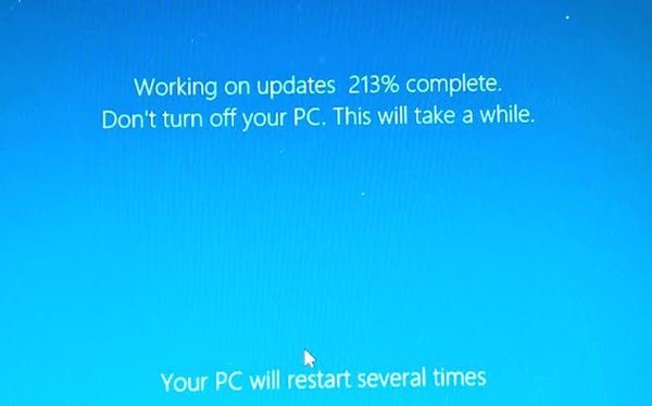 Windows 11/10 bị kẹt khi Làm việc trên các bản cập nhật 