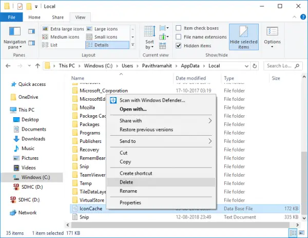 Black background behind Folder icons in Windows 10