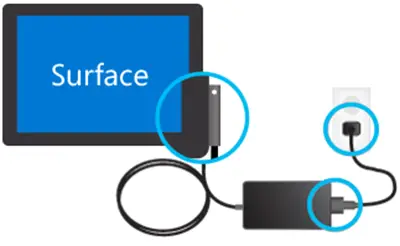 surface battery not charging